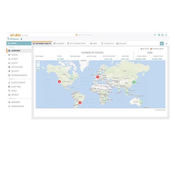 HPE Aruba Central Advanced - Licenza a termine (3 anni) - 1 punto d'accesso - ESD - per HPE Aruba AP-584, AP-585, AP-587