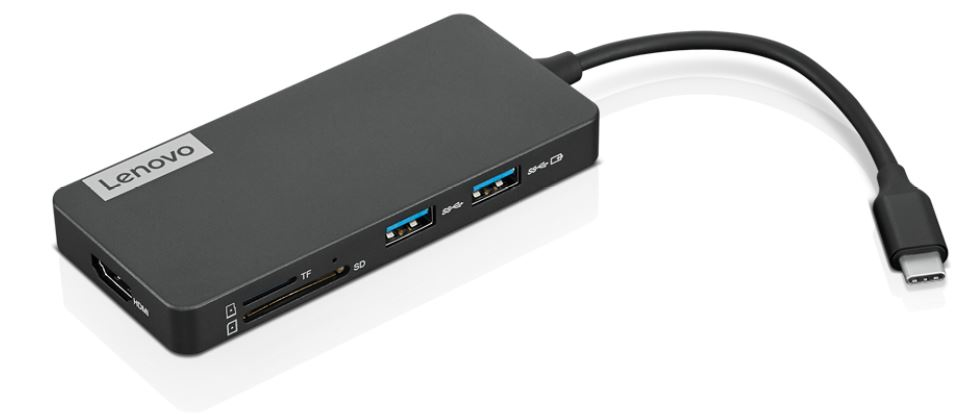 Lenovo USB-C 7-in-1 Hub - Docking station - USB-C - HDMI - per IdeaPad 3 14; ThinkBook 13x G2 IAP; 14s Yoga G2 IAP; ThinkPad T14s Gen 3; X1 Nano Gen 2