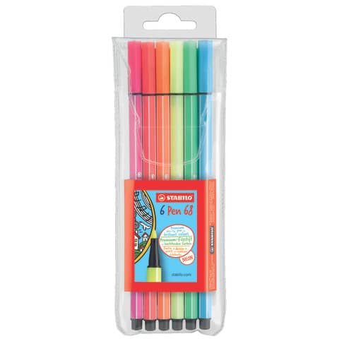 Pennarello Pen 68 - colori assortiti neon - …