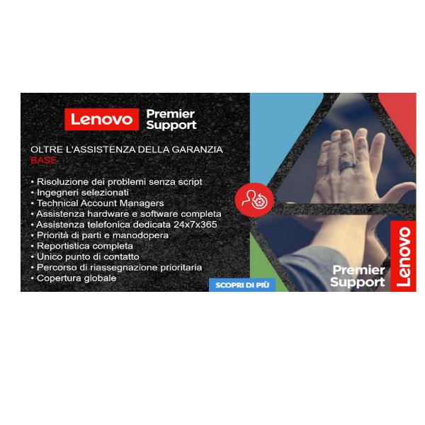Lenovo Premier Support - Contratto di assistenza esteso - parti e manodopera (per sistema con 1 anno di assistenza Premier) - 3 anni - on-site - tempo di risposta: NBD - CPN