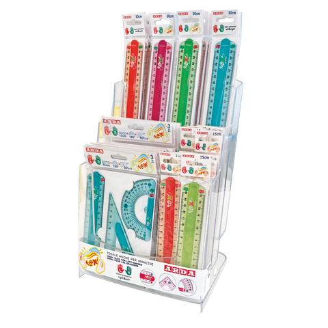 Righe e squadre Flexi LeftRight - colori assortiti - Arda - display 45 pezzi