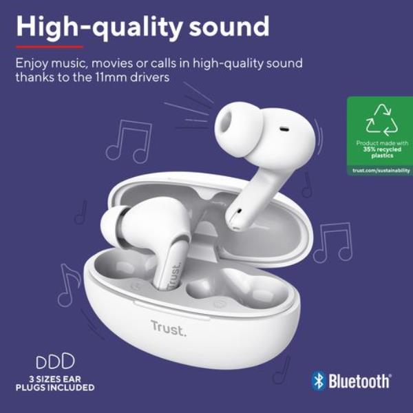 YAVI BT ENC EARBUDS WHITE