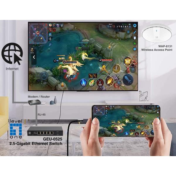 LEVELONE GEU-0525 - SWITCH 5-PORTE GIGABIT 2.5 UNMANAGED