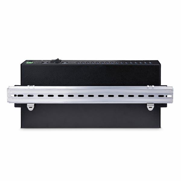StarTech.com 16-Port Industrial USB 5Gbps Hub with Power Adapter, Metal Enclosure, Mountable, ESD Protection, Terminal Block Power, USB Charging, Dual-Host Switch - TAA - Hub - 16 x USB 3.2 Gen 1 - desktop, montabile su rack, montabile su rail DIN, montaggio a parete - Compatibile TAA