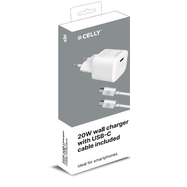 Celly Ultra Compact Wall Charger 20W with Cable …