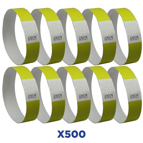 Braccialetti identificativi - in Tyvek - giallo fluo …