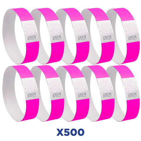 Braccialetti identificativi - in Tyvek - rosa fluo …