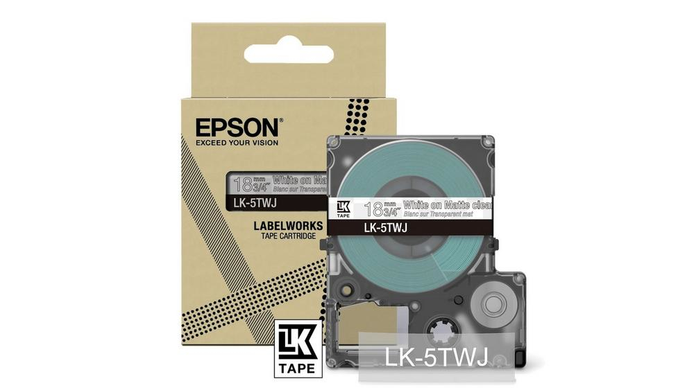 Epson LabelWorks LK-5TWJ - White on matte clear …