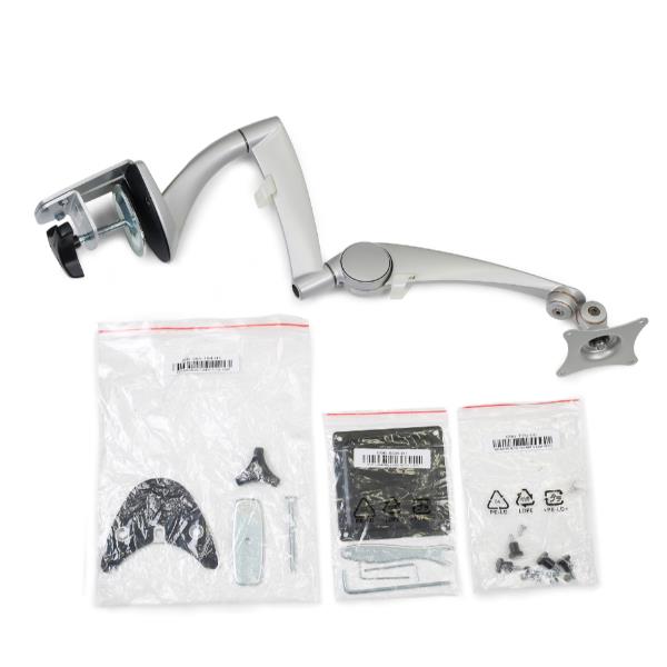 Ergotron Neo-Flex - Kit montaggio (braccio snodato, morsetto per montaggio su scrivania, montatura con anello di tenuta, base, estensione) - per display LCD - alluminio solido - argento - dimensione schermo: fino a 24"