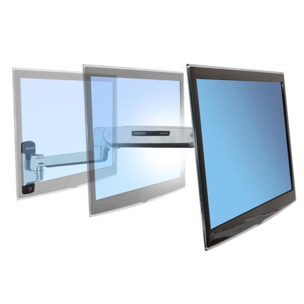 Ergotron LX HD - Kit montaggio (adattatore prolunga, adattatore VESA, braccio per utilizzo in piedi e da seduti, base per montaggio a parete) - per display LCD - alluminio lucidato - dimensione schermo: fino a 46"