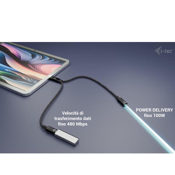 i-tec USB-C Cable Splitter Audio/Data + Power Delivery …