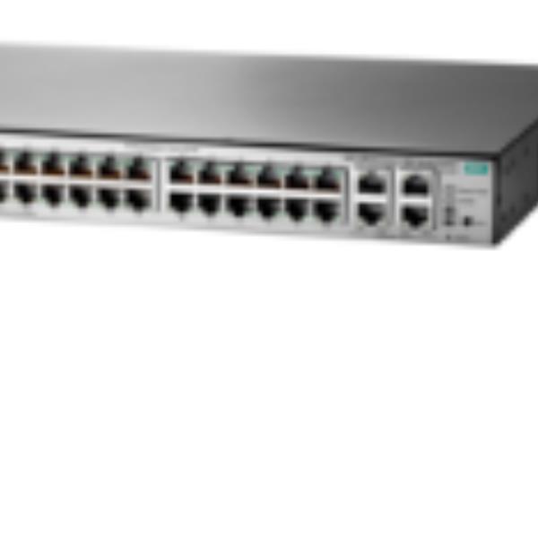HPE OfficeConnect 1850 48G 4XGT PoE+ 370W - Switch - gestito - 24 x 10/100/1000 (PoE+) + 24 x 10/100/1000 + 4 x 10Base-T - flusso d'aria da laterale a laterale - desktop, montabile su rack, montaggio a parete - PoE+ (370 W)
