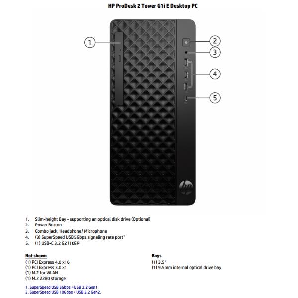HP ProDesk 2 Tower G1i E Desktop PC, …