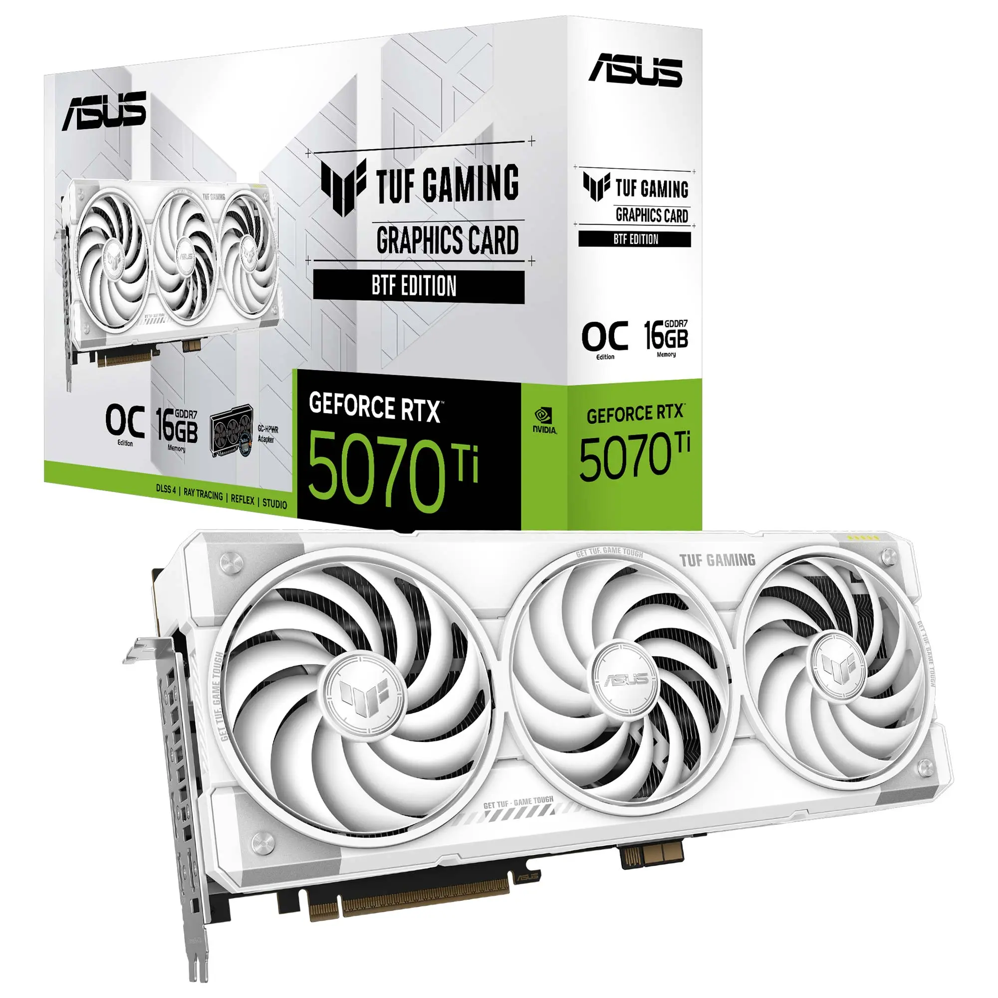 ASUS TUF Gaming TUF-RTX5070TI-O16G-BTF-WHITE, GeForce RTX 5070 Ti, …