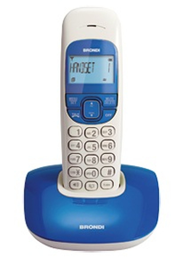 Telefono Cordless Brondi Nice Bianco/Blu - <ul> <li>Grande display illuminato</li> <li>Gestione intelligente della potenza radio</li> <li>Vivavoce</li> <li>Suonerie polifoniche</li> <li>Lista ultime 10 chiamate ricevute</li> <li>Men&ugrave; multilingue</li> <li>Blocco tastiera</li> <li>Sveglia con funzione snooze</li></ul>