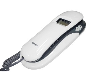Telefono Brondi Kenoby CID Bianco/Grigio - <ul> <li>Installabile anche a muro</li> <li>Identificativo chiamante</li> <li>Tasto pausa: per un utilizzo funzionale in ufficio</li> <li>Tasto R</li></ul>