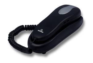 Telefono Brondi Nemo Nero - <ul> <li>Telefono corded compatto con tastiera integrata nel microtelefono</li> <li>Ripetizione ultimo numero selezionato</li> <li>Volume di suoneria di ascolto regolabile</li> <li>Installabile anche a muro</li></ul>