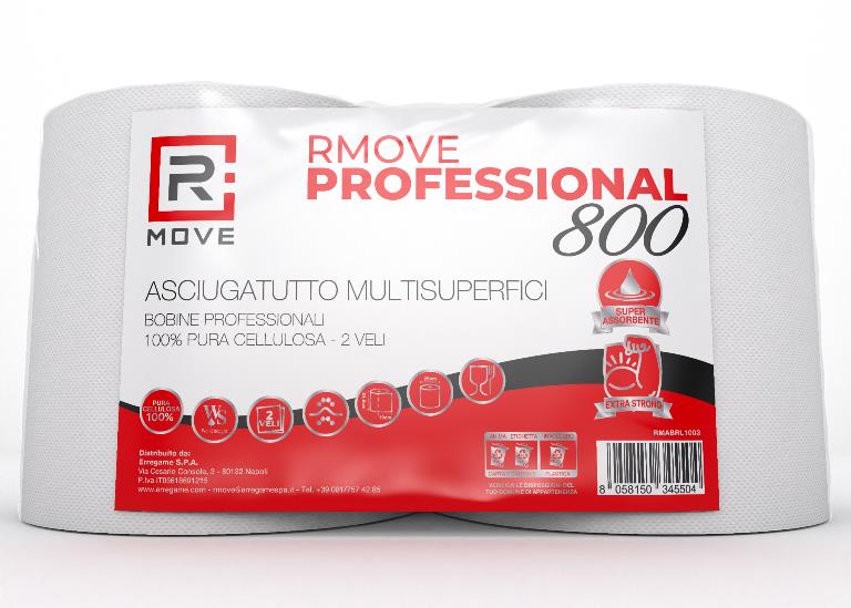 RMove Bobina Doppia Professionale 800 2 Veli Pura Cellulosa - <p>&nbsp;<b><font style="vertical-align: inherit;"><font style="vertical-align: inherit;">BOBINA CARTA RMOVE</font></font></b></p><p><font style="vertical-align: inherit;"><font style="vertical-align: inherit;">Rotoloni Asciuga-tutto di carta universali, adatti a diversi utilizzi ea tutti i dispenser. </font><font style="vertical-align: inherit;">Bobina di pura cellulosa vergine 2 veli MICROINCOLLATI Si distinguono per le elevatissime