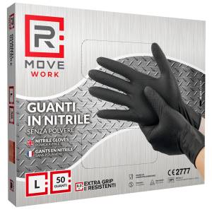 RMove Guanti Nitrile Nero Lavoro SP FG 8.0g 1Cnf/50pz Tg L