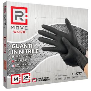 RMove Guanti Nitrile Nero Lavoro SP FG 8.0g 1Cnf/50pz Tg M