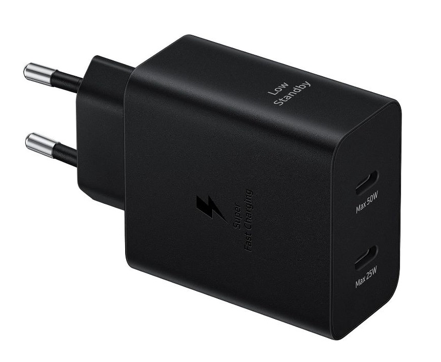 Samsung Caricatore Duo 50W EP-T5020XBE USB-C +Cavo1.8m USB-C …