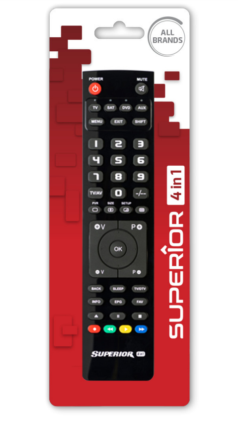 Superior Telecomando Universale 4 in 1 Light - <h3 style="color: red;"><span style="font-size: 9pt; font-family: Arial, sans-serif;">Necessita del programmatore USB Superior per essere programmato&nbsp;&nbsp;</span></h3><h3 style="color: red;"><span style="font-size: 9pt; font-family: Arial, sans-serif;"><a href=" target="Programmatore USB IR Superior">Clicca QUI