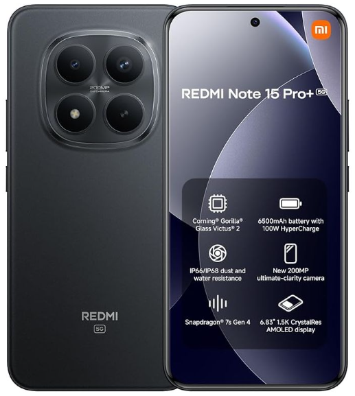Xiaomi Redmi Note 15 Pro+ 8+256GB 6.83" 5G Black ITA