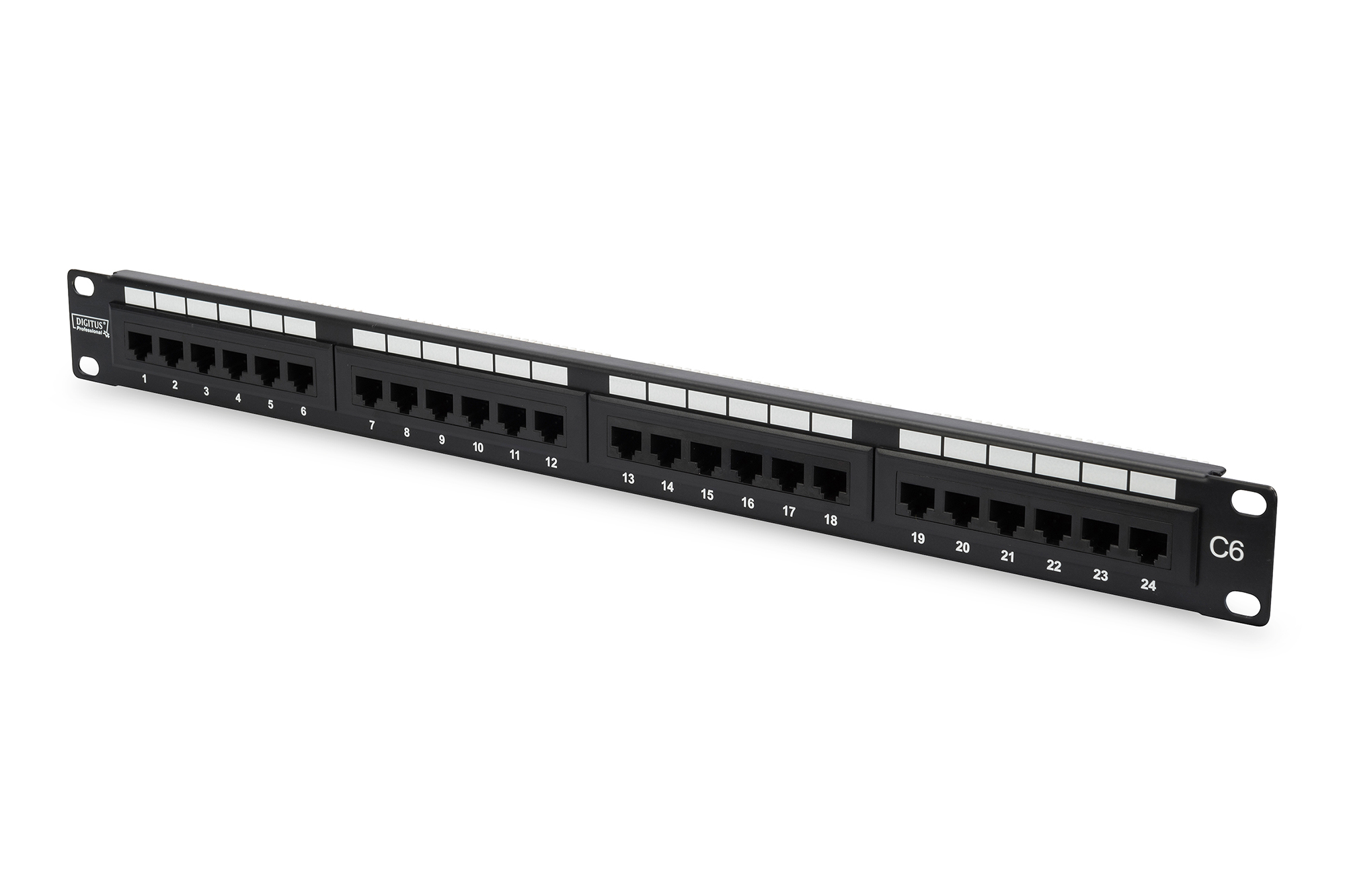 PATCH PANEL 24 PORTE NON SCHERMATO UTP CAT.6 8 POLI RACK 19