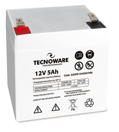 BATTERIA UPS TECNOWARE 12VDC 5AH HIGH ERMETICA AL …