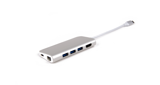 MINIDOCK LMP USB-C 8PORTE SILVER HDMI-RJ45-SD-MICRO SD-3USB-1USB-C