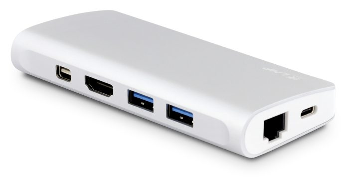 DOCKING TYPE C 9P TRAVELDOCK SILVER HDMI-VGA-MDP-2*USB-SD-MSD-USBC-GIGA