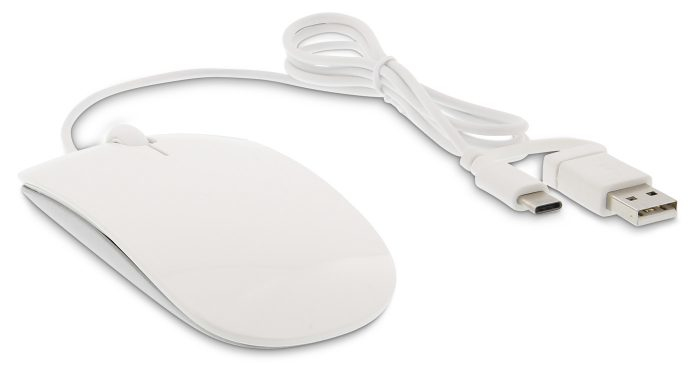 MOUSE USB-C/USB-A LMP WHITE ITALIA
