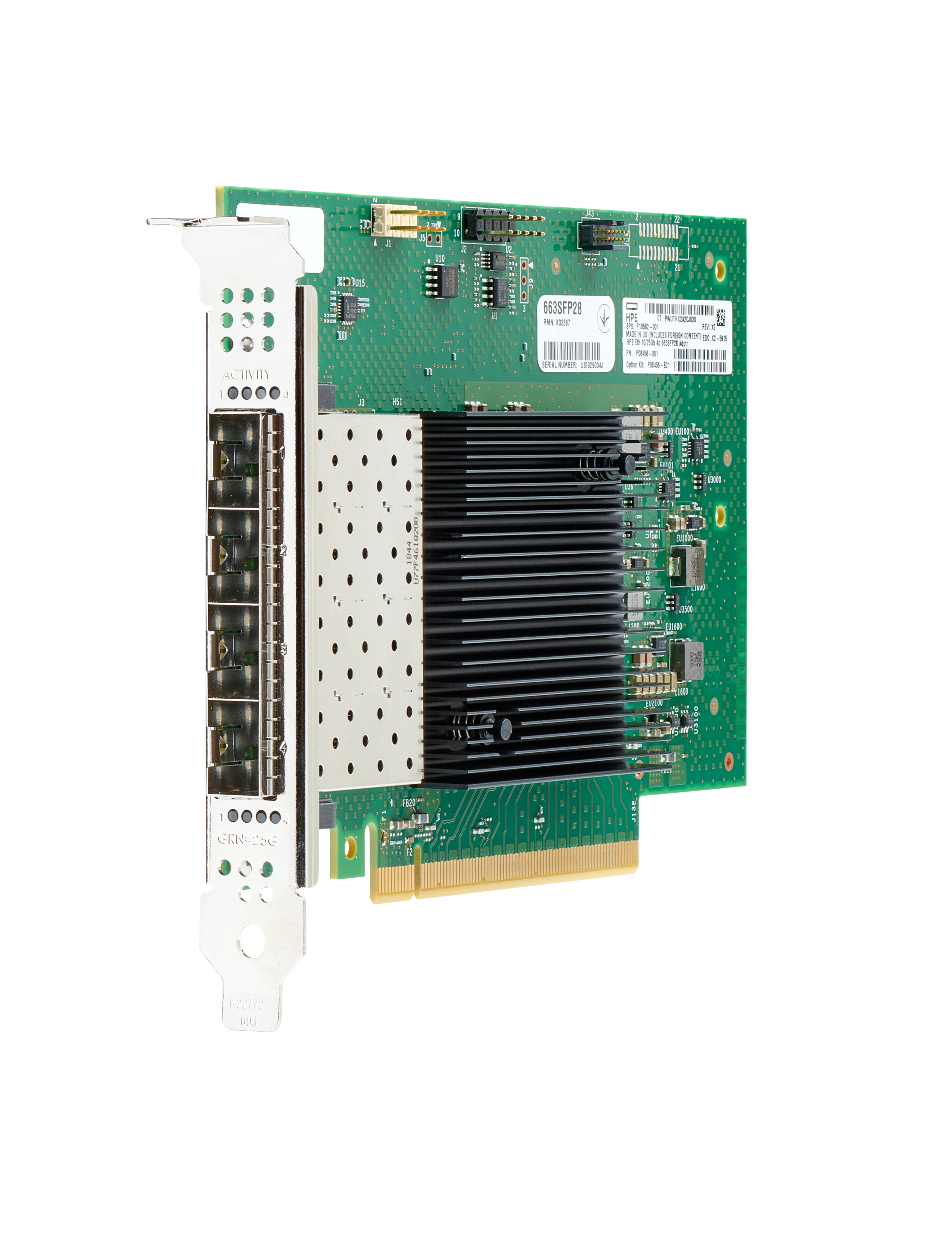 SCHEDA RETE HPE 10/25GBIT 4P SFP28 INTEL E810-XXVDA4 ETHERNET PCIE