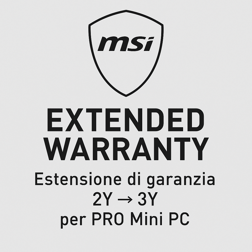 ESTENSIONE DI GARANZIA MSI EXT 1Y PER PRO MINI PC ESTENSIONE 1 ANNO