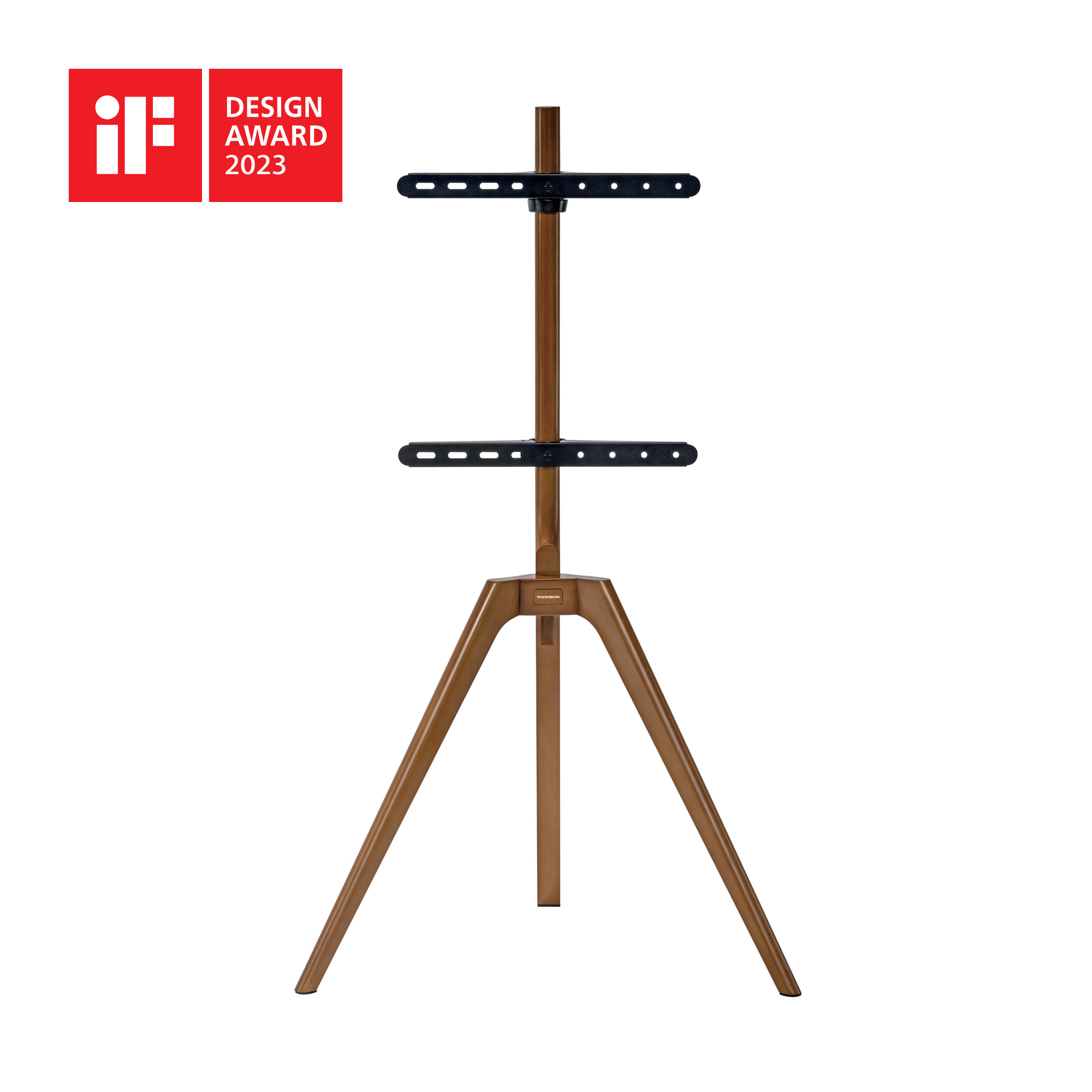 STAFFA PAVIMENTO PER TV 45-65 LOAD 40KG 400X400 LEGNO DESIGN