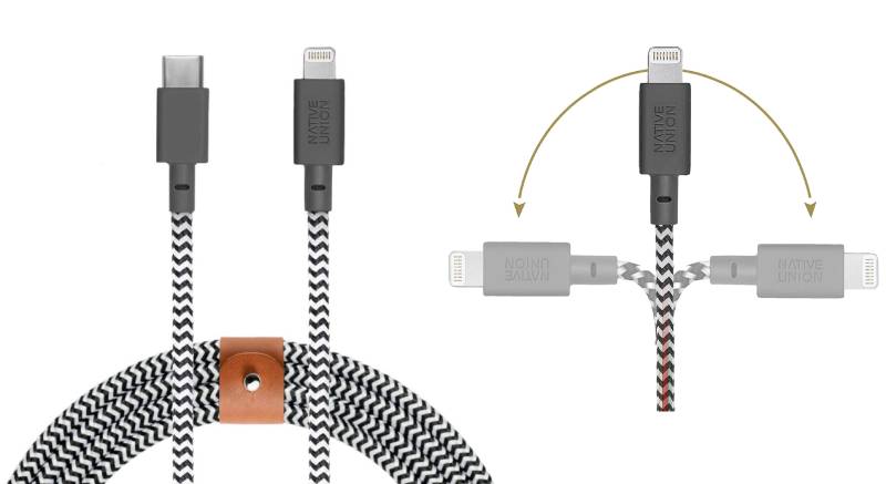 NIGHT CABLE-KV-C-LIGHTNING-ZEBRA USB-C TO LIGHTNING