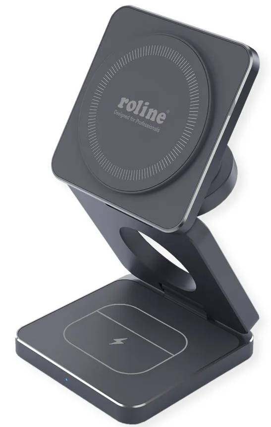 ALIMENTATORE WIRELESS 15W 3IN1 BK CON CAVO 1MT …