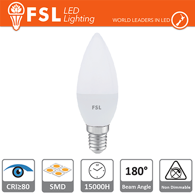 LAMPADA LED CANDELA C37 E14 5.5W LUCE NATURALE (FLC37B6W65K14)