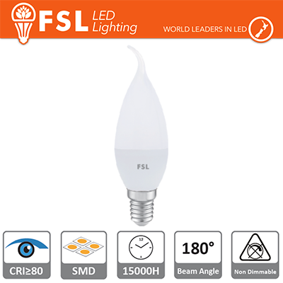 LAMPADA LED CANDELA BT38 E14 5.5W LUCE NATURALE (FLBT38B6W40K14)