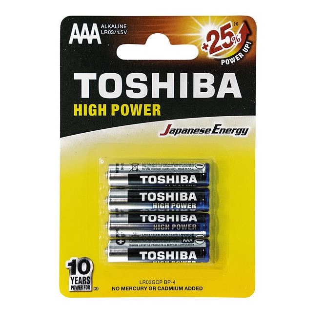 BATTERIE ALCALINE MINISTILO LR03 AAA CONF.4 PZ (TOS03)