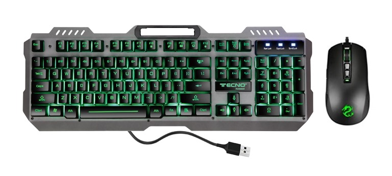 KIT TASTIERA E MOUSE TC-BG2006 GAMING USB NERO
