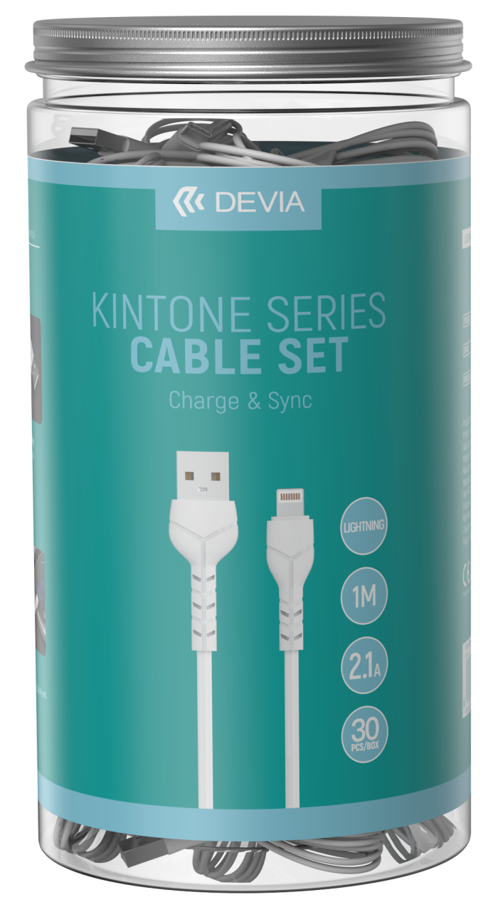 CONFEZIONE IN BARATTOLO 30 CAVI BULK LIGHTNING APPLE …