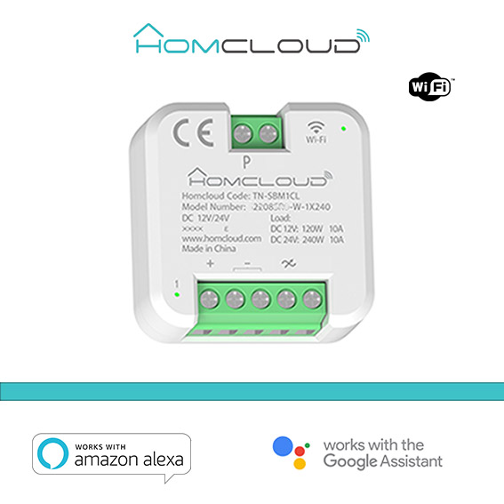 MODULO PULSANTE RELE' WI-FI 12/24V - 1 CANALE DA INCASSO (TN-SBM1CL)