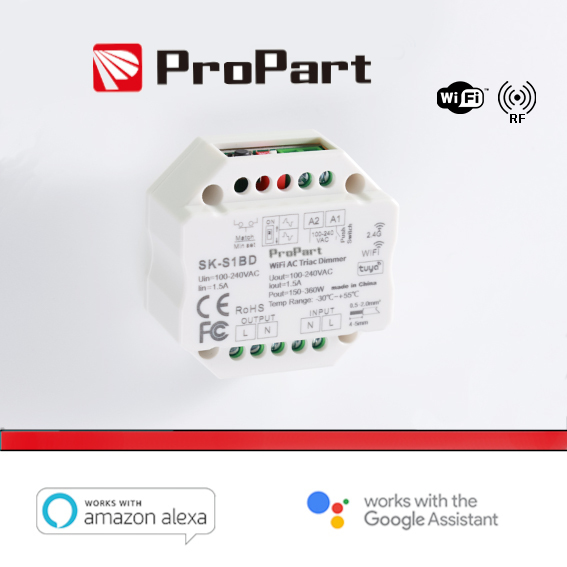 MODULO SMART DIMMER 220V AC TRIAC 1CHX1.5A WI-FI+RF 2.4G (SK-S1BD)