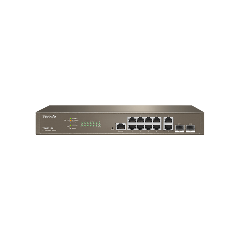 SWITCH RETE 10 PORTE TEG5312F GESTITO L3 GIGABIT ETHERNET (10/100/1000) E 2 PORTE SFP BASE-X 1000 MBPS