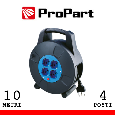 AVVOLGICAVO 4 POSTI BIPASSO/SCHUKO 10METRI CON PROTEZ. TERMICA …