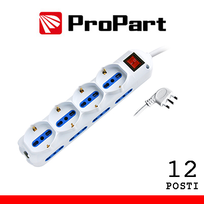 MULTIPRESA 12 POSTI BIPASSO + BIPASSO/SCHUKO SPINA16A + …