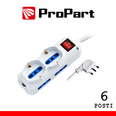 MULTIPRESA 6POS BIPASSO + BIPASSO/SCHUKO SPINA16A + INTERR. …