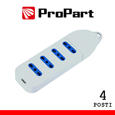 MULTIPRESA 4 POSTI BIPASSO SENZA CAVO (PEM2304-W)