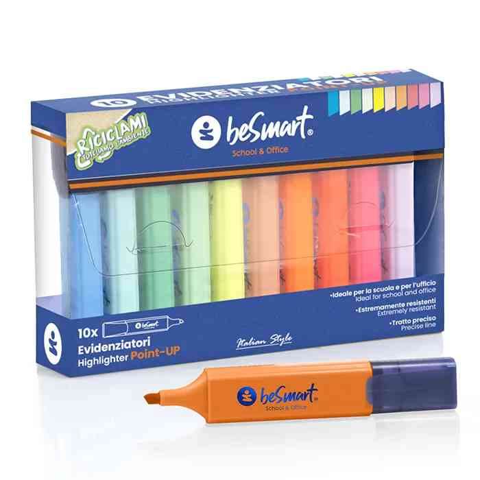 BLISTER 10 EVIDENZIATORI PASTEL+FLUO POINT UP COLORI ASSORTITI …